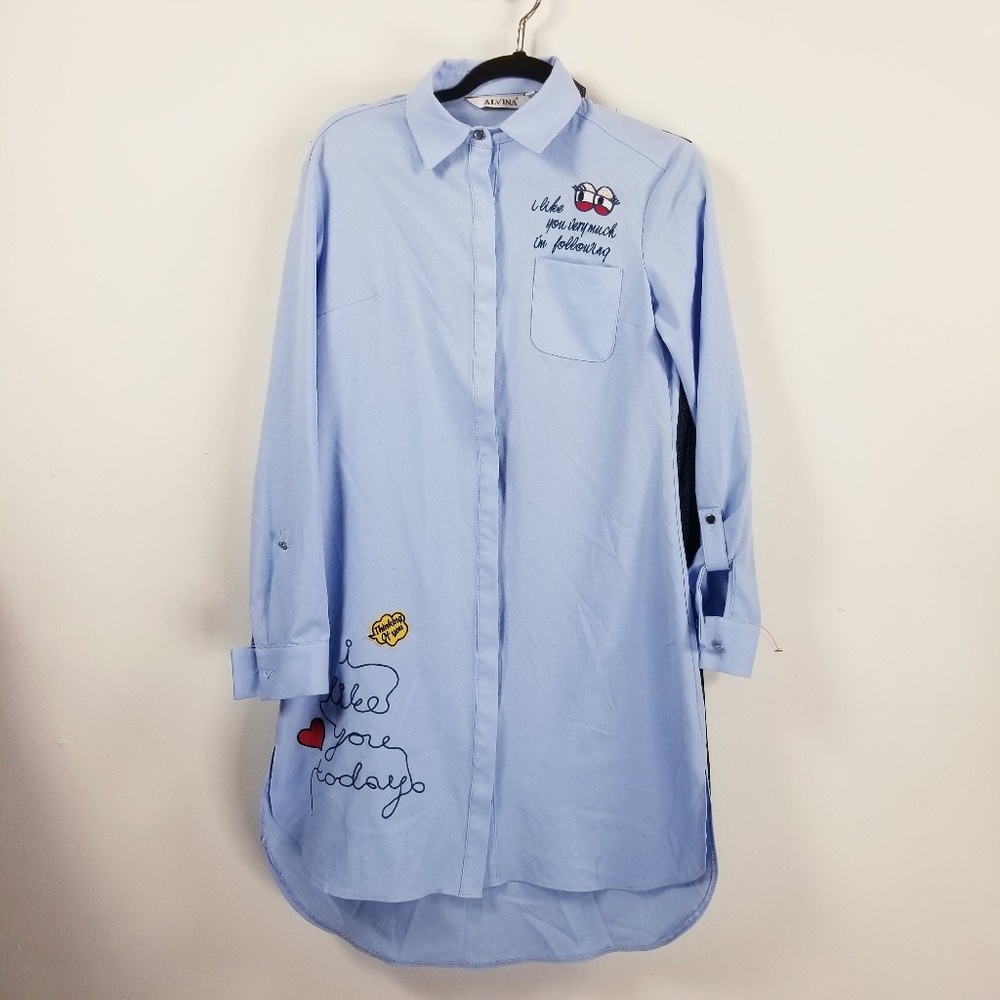 Alvin's "I'm Following" blue shirt dress size 38